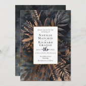 Dunkle und Moody Hochzeitsinvestition - Schwarz Einladung (Vorne/Hinten)