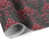 Dunkle und moody-rote und schwarze Damaskus auf sc Geschenkpapier (Rolleneckpunkt)