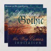 Dunkle und stürmisch-gotische Halloween-Hochzeit Einladung (Vorne/Hinten)