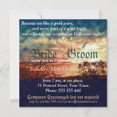 Dunkle und stürmisch-gotische Halloween-Hochzeit Einladung (Rückseite)