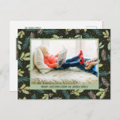 Dunkle und weiße Blätter Frohe Weihnachten 2 Foto (Vorne/Hinten)