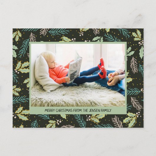 Dunkle und weiße Blätter Frohe Weihnachten 2 Foto (Vorderseite)