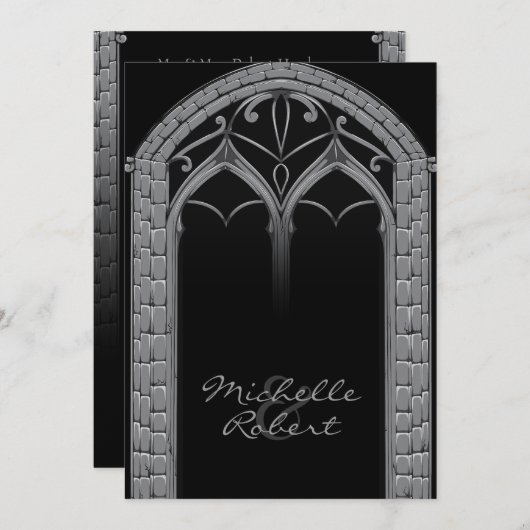 Dunkle unkonventionelle gotische themenorientierte einladung (Vorne/Hinten)