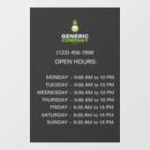 Dunkle Unternehmenszeiten für kundenspezifische Un Fensteraufkleber (Blatt)