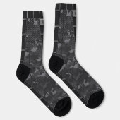 Dunkle Urban Camouflage Monogram Gray Camouflage S Socken (Rechts)