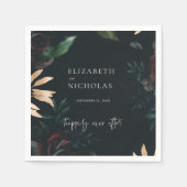 Dunkle Velvet Burgundy-Rose | Herbst Winter Weddin Serviette (Vorderseite)