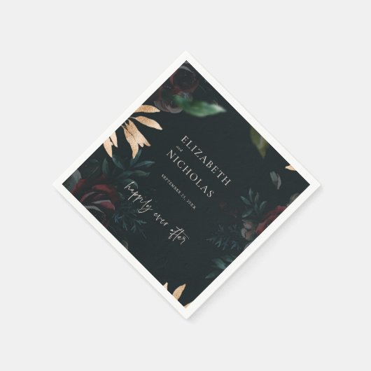 Dunkle Velvet Burgundy-Rose | Herbst Winter Weddin Serviette (Ecke)