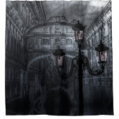 Dunkle Venedig Rain Bridge of Sights at Night Duschvorhang (Vorderseite)