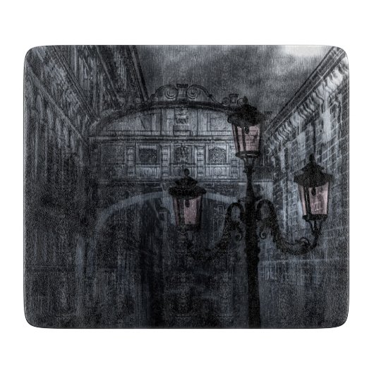 Dunkle Venedig Rain Bridge of Sights at Night Schneidebrett (Vorderseite)
