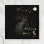 Dunkle verblasste Foto- und Goldverkleidung und Sc Geschenkanhänger (Rückseite)