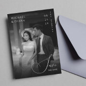 Dunkle verblasste transparente Black Foto Vintage Save The Date