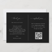 Dunkle verblichene Foto QR Code Foto Request Weddi Dankeskarte (Rückseite)
