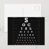 Dunkle Version des Sozialabstandstests Postkarte (Vorne/Hinten)
