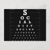 Dunkle Version des Sozialabstandstests Postkarte (Vorderseite)