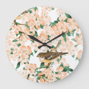 Dunkle verzauberte Blume: Vintage Magie Große Wanduhr