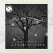 Dunkle verzauberte Forest Goth Halloween Hochzeit Weinetikett (Einzelnes Label)