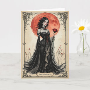 Dunkle Verzauberung Halloween Gotischer Glamour El Karte