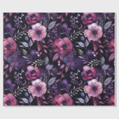 Dunkle Verzauberung Rosa und Lila Anemone Dekoupag Geschenkpapier (Flach)