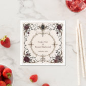 Dunkle viktorianisch-gotische Blumen-Hochzeitspapi Serviette (Beispiel)