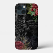 Dunkle Viktorianische französische Rose Ephemera Case-Mate iPhone Hülle (Rückseite)