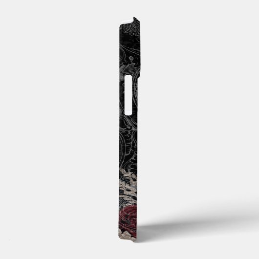 Dunkle Viktorianische französische Rose Ephemera Case-Mate iPhone Hülle (Rückseite / Rechts)