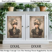 Dunkle viktorianische Mode, Federn DX8R Decoupage Seidenpapier
