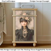 Dunkle viktorianische Mode, Federn DX8R Decoupage Seidenpapier