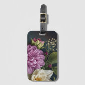 Dunkle Vintage-Blumen Gepäckanhänger (Vorderseite Vertikal)