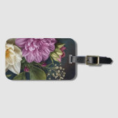 Dunkle Vintage-Blumen Gepäckanhänger (Vorderseite (Horizontal))