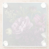 Dunkle Vintage-Blumen Glasuntersetzer (Rückseite)