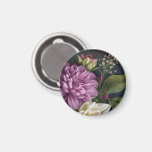 Dunkle Vintage-Blumen Magnet (Vorderseite/Rückseite)