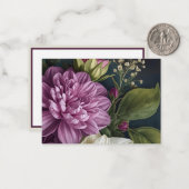 Dunkle Vintage-Blumen Mitteilungskarte (Vorderseite/Rückseite Beispiel)