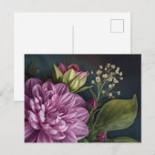 Dunkle Vintage-Blumen Postkarte (Vorne/Hinten)