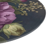 Dunkle Vintage-Blumen Schneidebrett (Ecke)