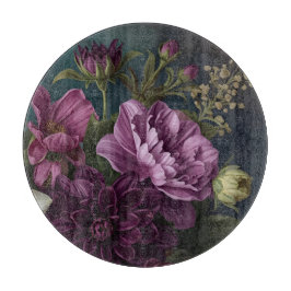 Dunkle Vintage-Blumen Schneidebrett
