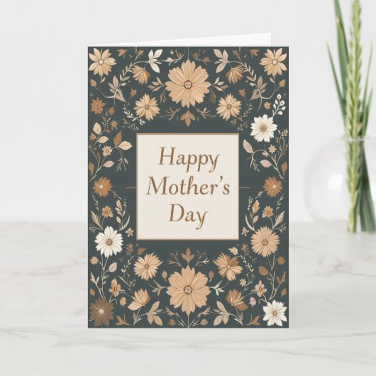 Dunkle Vintage Blumenmütter Tagesmütter Mama Karte (Vorderseite)