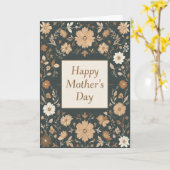 Dunkle Vintage Blumenmütter Tagesmütter Mama Karte (Gelbe Blume)