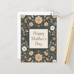 Dunkle Vintage Blumenmütter Tagesmütter Mama Postkarte