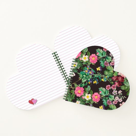 Dunkle Vintage Blüte Notizblock (Innenseite)