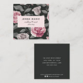 Dunkle Vintage Blüte Quadratische Visitenkarte (Vorne/Hinten)