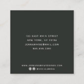 Dunkle Vintage Blüte Quadratische Visitenkarte (Rückseite)