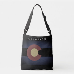 Dunkle Vintage Colorado-Flagge benutzerdefinierte Tragetaschen Mit Langen Trägern