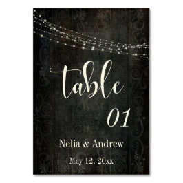 Dunkle Vintage Design Cream Typografy Tischnummer