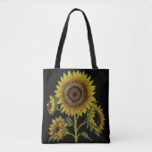Dunkle Vintage gelbe Sonnenblume Botanisch Tasche (Vorderseite)