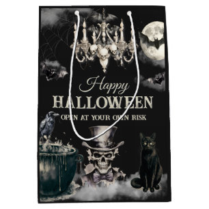 Dunkle Vintage-Gotik-Schädel-Jahres-Halloween-Part Mittlere Geschenktüte