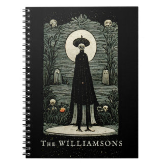Dunkle, Vintage Halloween-Tarot-Karte Inspiriert Notizblock