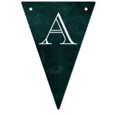 Dunkle Vintage Kranz-Jagdfahnen Smarald Wimpelkette (Zweite Fahne)