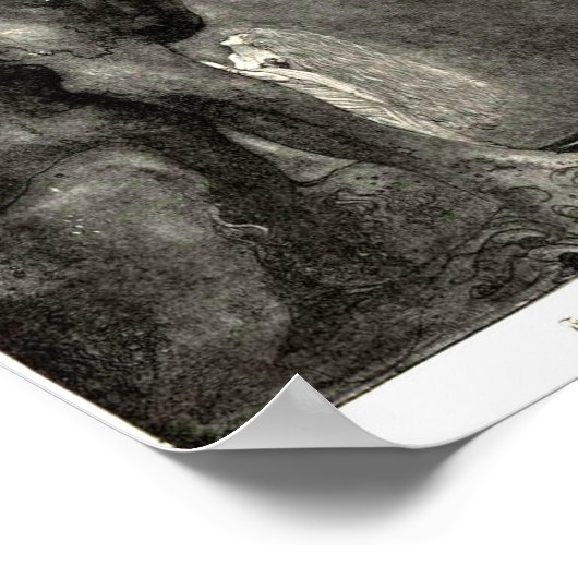 Dunkle Vintage Märchen Buch Illustration Poster (Ecke)