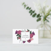 Dunkle Vintage moderne Blumenmotive Weißer Designe Visitenkarte (Stehend Vorderseite)