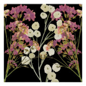 Dunkle Vintage-Papierblumen gepresst Poster (Vorderseite)